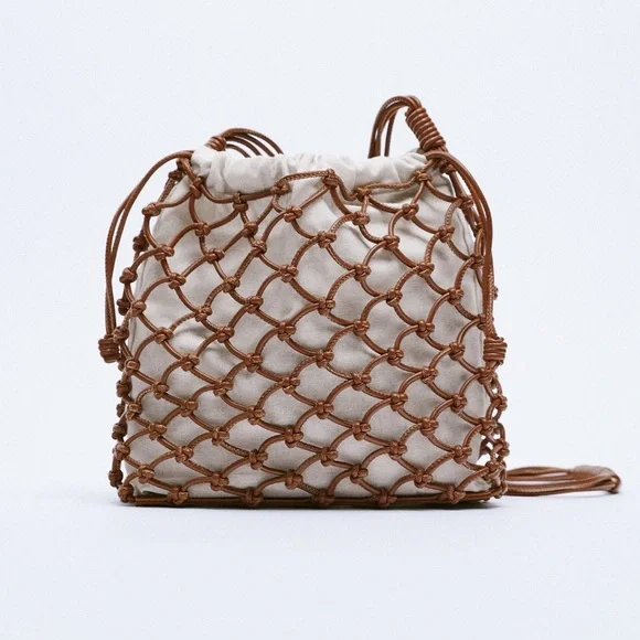 Zara Brown Knotted Mini Crossbody Bag - Picture 2 of 7